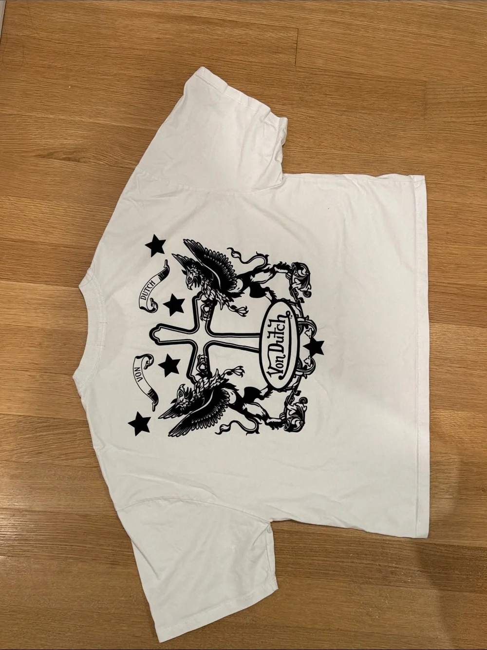 Von Dutch White Tee with Black Star Logo - Picture 2 of 7